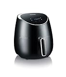 SEVERIN Heißluftfritteuse XXL mit 5 Liter Fassungsvermögen, Airfryer für gesundes Kochen, Fritteuse ohne Fett mit 8 Automatikprogrammen, 2000 W, schwarz/silber-metallic, FR 2445