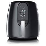 Arendo - Heißluftfritteuse XXL 5 Liter - Airfryer - Frittieren ohne Öl - Fritteuse mit 1800W - bis 200 Grad - Timer - 7 Programme - 3D Umluftsystem - digitalem Display - Schwarz