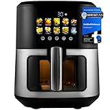 ProfiCook Heißluftfritteuse 6,5L | Zubereitung ohne Öl oder Fett | Airfryer mit Color-Display | Heissluftfritteuse 9 Programme | 50-200°C | Air Fryer 1700W | Heißluftfritteuse XXL | PC FR 1286 H