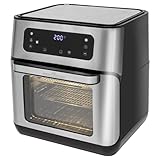 ProfiCook Heißluft-Fritteuse | 9 Automatikprogramme | XXL | 1500 Watt | 200 °C | 11 Liter Kapazität | 4 Einschubhöhen | Edelstahl | LED-Display | optimale Backergebisse | viel Zubehör| PC-FR 1200