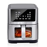 alpina Heißluftfritteuse XXL - Airfryer für 4 bis 6 Personen - Air Fryer mit Digitalanzeige 80 bis 200°C -Timer bis 2 Stunden - Backofen 1800W