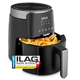 MEDION P40 L Heißluftfritteuse (4,7 Liter, Airfryer, 1500 Watt, einfache Bedienung, ölfreies Frittieren, 60 Min Timer, bis zu 200° C, Antihaft-Beschichtung, MD13030) schwarz