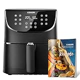 COSORI Heißluftfritteuse 3,5L & Multikocher, mit 13 Programmen, 1500W, Airfryer XL für 1-3 Personen, 100 Deutsch Rezeptheft, Digitalem One-Touch Screen, Vorheizen&Warmhalten, Shake-Modus