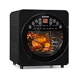 Klarstein AeroVital easy touch Heißluftfritteuse - 1700 W Heissluftfriteuse, Airfryer mit XXL-Volumen: 14 Liter, 16 Programme, Cool touch housing Gehäuse, 60 min Timer, 8 h Dörr-Funktion, schwarz