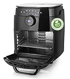 Emerio XXL-Heißluft-Fritteuse 13 Liter Airfryer BPA frei Smart Fryer Heißluft-Backofen Multi-Ofen mit Dreh-Spieß und Drehkorb Display Timer Dörrfunktion 1800 Watt AF-121914 schwarz