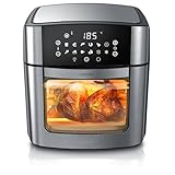 Arendo - XXL Heißluftfritteuse 16 Liter - Grill - Dörrautomat - Backofen - Air Fryer - Touchscreen - Easy&Clean - Fritteuse ohne Öl - Umluft - Pizza Hähnchen Pommes - BPA frei - schwarz