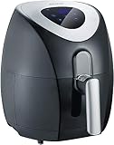SEVERIN Heißluftfritteuse mit 6 Automatikprogrammen, Airfryer zum Frittieren ohne Fett, innovative Heißluft-Technologie für gesundes Frittieren, Schwarz/Edelstahl, FR 2430