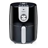 alpina Heißluftfritteuse 2L - Airfryer geeignet für 2 bis 3 Personen - Air Fryer mit Timer und einstellbarer Temperatur - Minibackofen und Luftfritteuse - Kunststoff - Schwarz