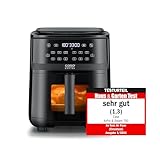 CASO AirFry & Steam 700 - Heißluftfritteuse und Dampfgarer - Testurteil: Sehr Gut, extra großes Korbvolumen 7 Liter, Dampfgarer & Airfryer, Fritteuse ohne Öl/Fett, Schwarz