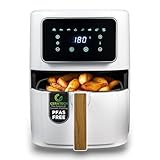 BERGNER NATURALLY - PFAS-Freie Heißluftfritteuse 1800W 6.9L - 8 Kochprogramme - Air Fryer mit Keramikbeschichtung - Temperatureinstellung 80-200°C - Timer bis zu 30 min - Gesundes & Ölfreies braten