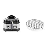 De'Longhi MultiFry Extra Chef FH1394 Heißluftfritteuse, Multicooker mit 1,7 kg Fassungsvermögen, Umluftsystem mit 2 Heizelementen, 2300 Watt, grau/weiß & DLSK 104 D.240 X 33 Grillrost aus Edelstahl