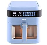 DMS XXXL 7 Liter Heißluftfritteuse | fritteuse | Backofen | Heißluftgrill | Cooker | fettfrei und ohne Öl | inklusive 10 Programmen und digitalem Touch Display | Timer | HFG-7 (Blue)