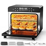 Karienvir Heißluftfritteuse 36 L 1800W, Großer Heißluftbackofen XXL,Multifunktionale Konvektions Heißluft Ofen Backofensteuerung, 100℃-230℃ Temp & de 60 Mins Timer, 7 Zubehör,Ölfrei kochen