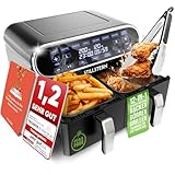 Stillstern Dual Zone Heißluftfritteuse 8L (für 1-8 Pers), 2400W, Ausgezeichnet 1,2 (Sehr Gut), 55-200°C, Shake-Funktion, 120 Rezepte (DEUTSCH), 8 Programme, Dörren, Auftauen&Warmhalten, Air Fryer