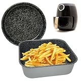 NAMAI - 20x20 cm, Backblech quadratisch für heißluftfritteuse, BackForm Steinoptik Spülmaschinenfest, Aluminium Gute Qualität, Backblech tief mit Antihaftbeschichtung (20x20 + 18) (20x20 + 18)