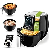 ﻿﻿Liebfeld Heißluftfritteuse XXL (5,3L) - 1800W Airfryer Heißluft Fritöse Friteuse - Abnehmen durch Kochen ohne Fett & Öl - Inkl. Heissluft Air Fryer, Frittierkorb, Backform